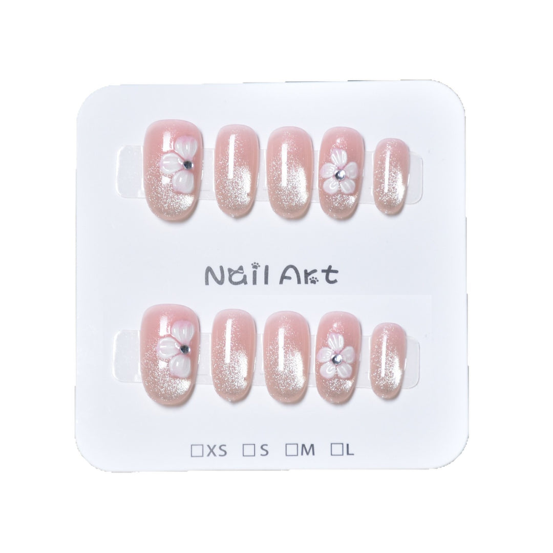Dekorative Press-On Nagelverlängerungen mit floralem Design Karnz
