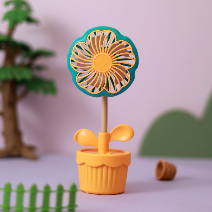 Damen Dekorativer Mini-Lüfter mit Blumen-Design Karnz