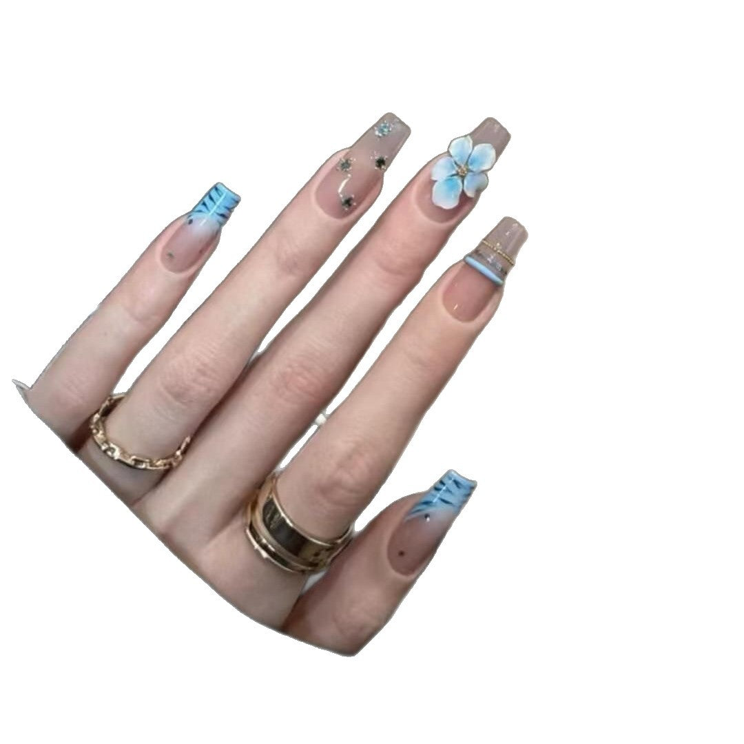 Künstlerische Floral Press-On Nagelverlängerungen