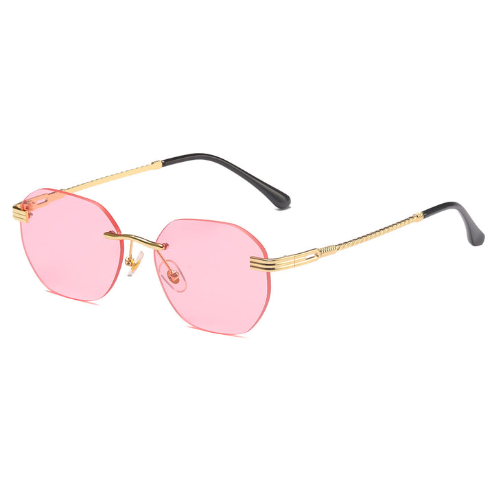 Damen modische geometrische Sonnenbrille mit dekorativem Metallrahmen Karnz