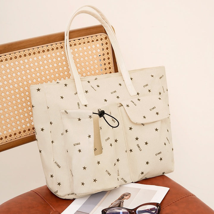 Stilvolle Baumwoll-Tote-Tasche mit Sternmuster Karnz