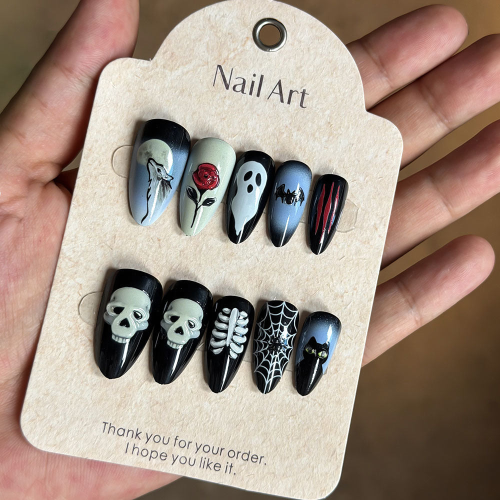 Halloween-Themen Dekorative Press-On Nagel Set Karnz