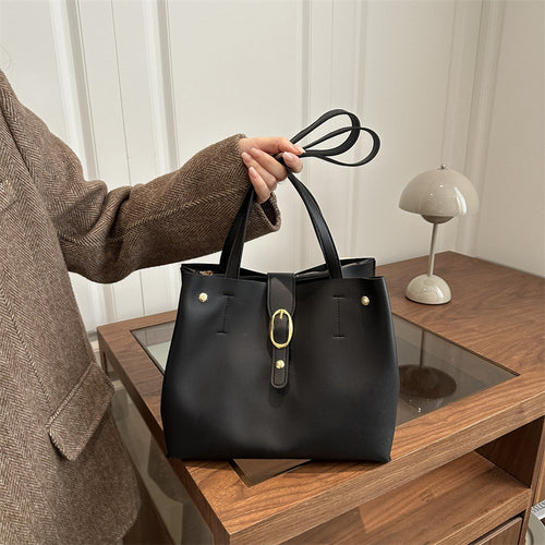 Strukturierte Leder-Shopper-Tasche Karnz