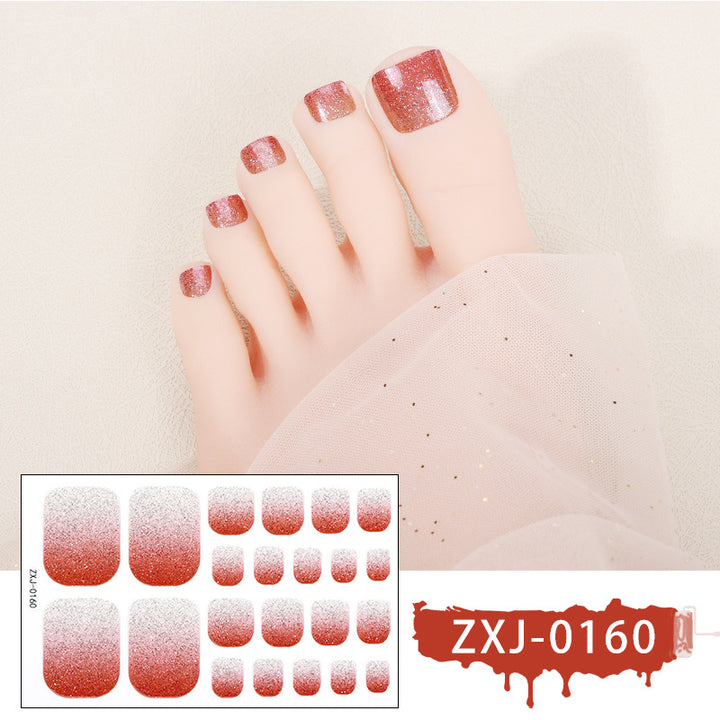 Glitter Gradient Zehennagel-Wickel