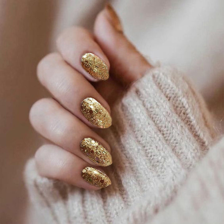 Glitzernde Lange Stiletto Press-On Nägel Karnz