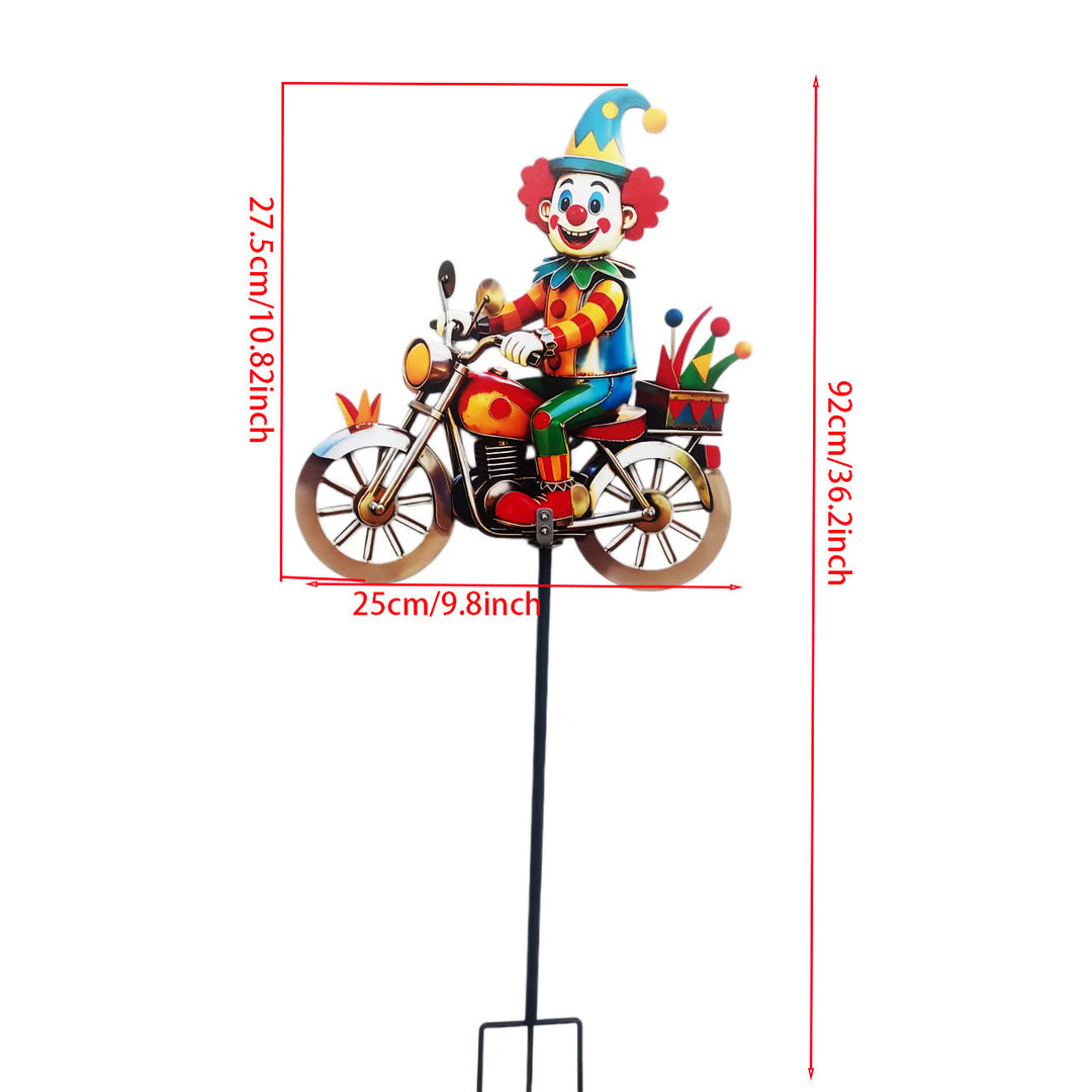 Garten Dekor Clown auf Motorrad Karnz