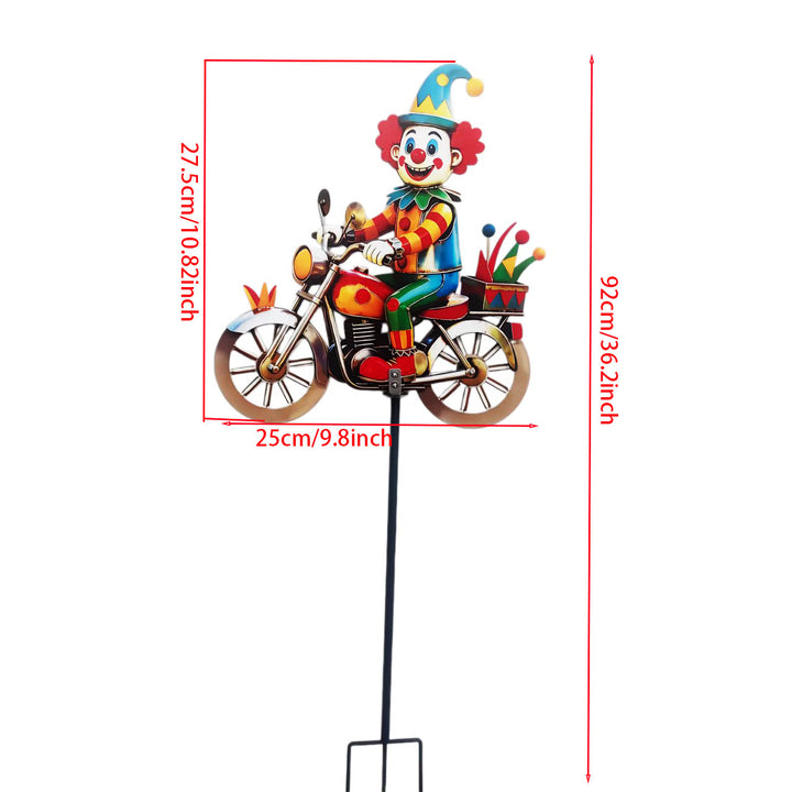 Garten Dekor Clown auf Motorrad Karnz