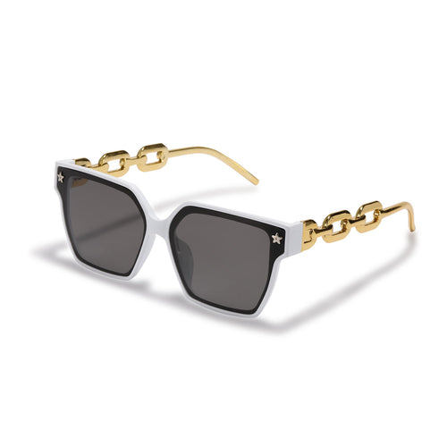 Damen stilvolle quadratische Sonnenbrille mit innovativer Metallrahmenkonstruktion Karnz