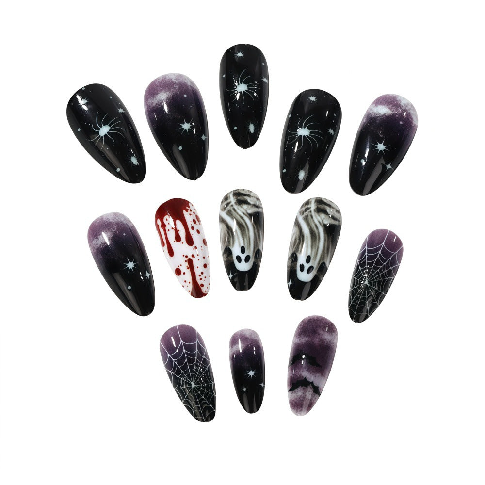 Künstliche Kunstnägel mit Halloween-Motiven Karnz