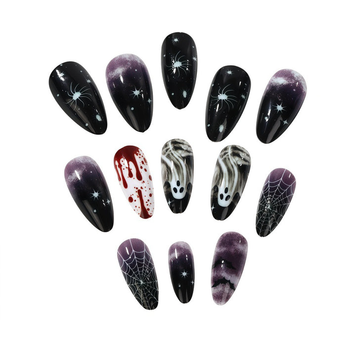 Künstliche Kunstnägel mit Halloween-Motiven Karnz