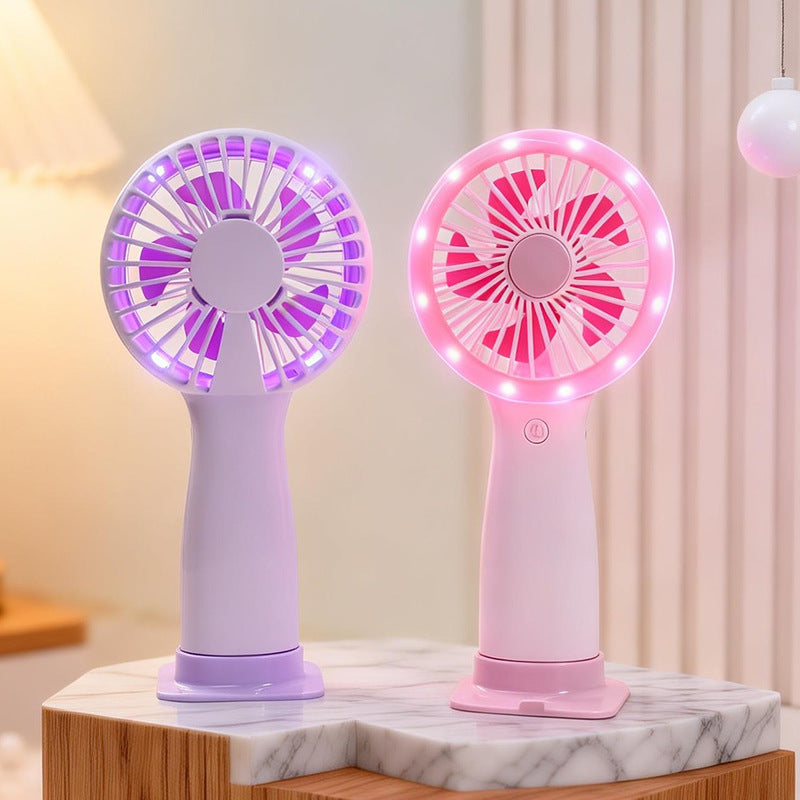 Damen Tragbarer Handventilator mit LED-Licht und USB-Anschluss Karnz