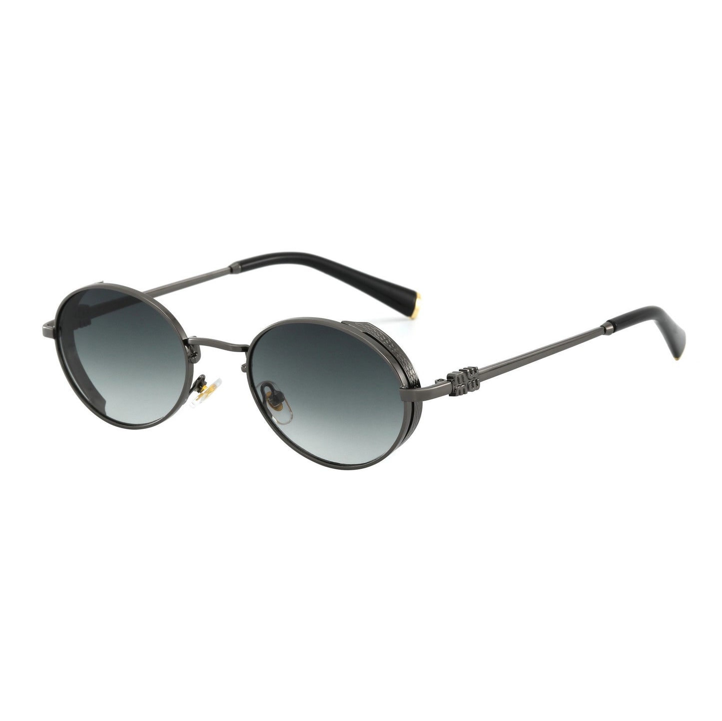 Damen Runde Designer-Sonnenbrille mit elegantem Metallrahmen Karnz