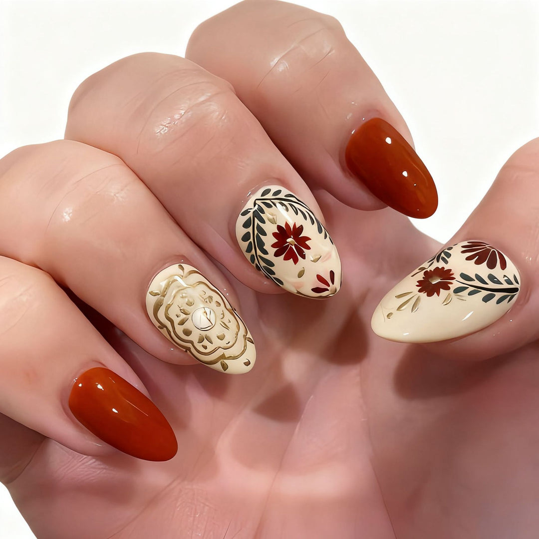 Künstlerische florale Design-Acrylnagelverstärkung Karnz