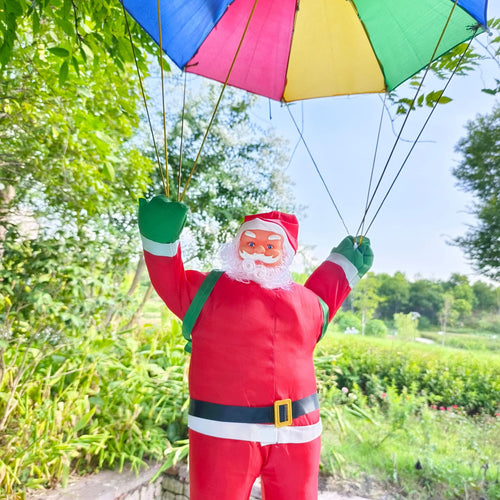 Dekorative Weihnachtsmann Figur mit Fallschirm