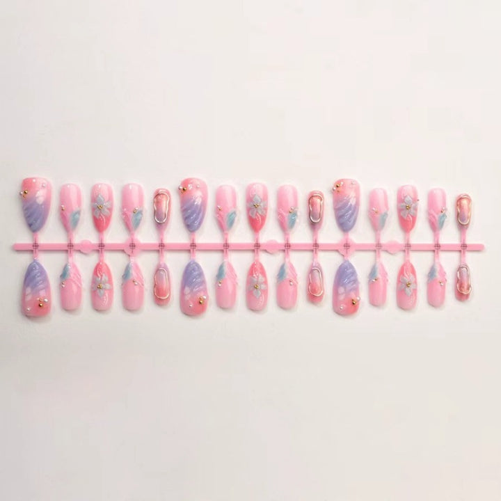 Floral Acryl Verlängerte Nagelkunst Karnz