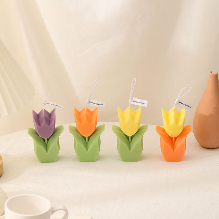 Tulpenförmige Duftende Dekorative Sojawachstropfkerze