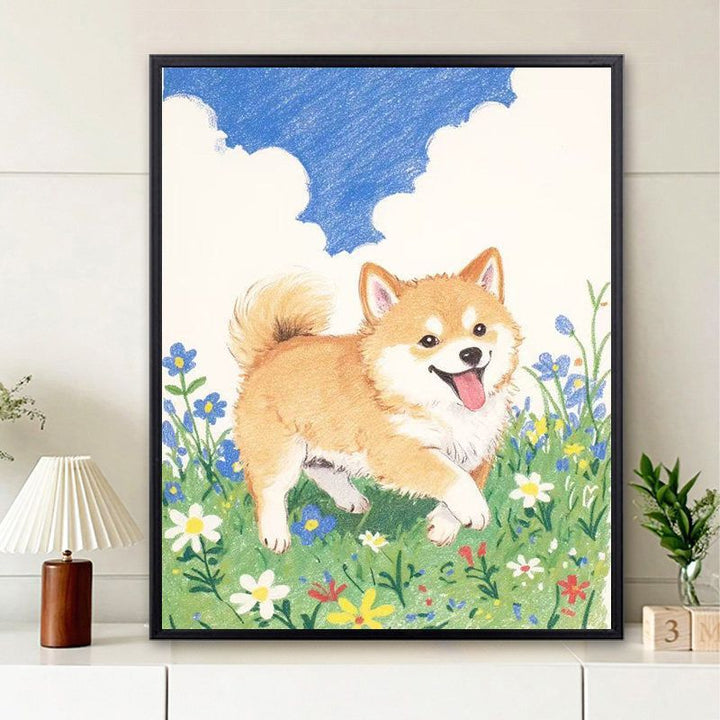 Niedliche Welpenillustration Wandkunst Karnz
