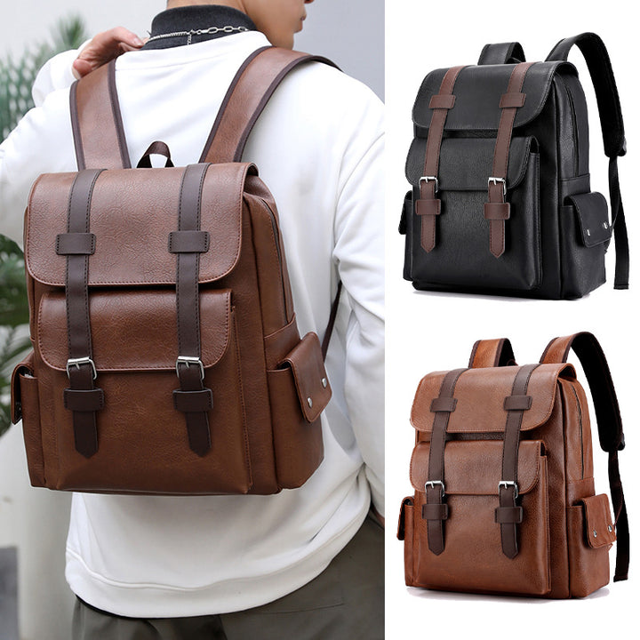 Vintage Stil Leder Rucksack Karnz