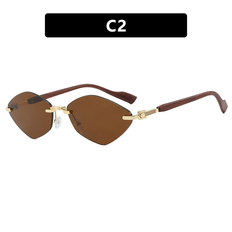 Damen geometrische Sonnenbrille mit luxuriösen Holzarmen und polarisierten Gläsern Karnz