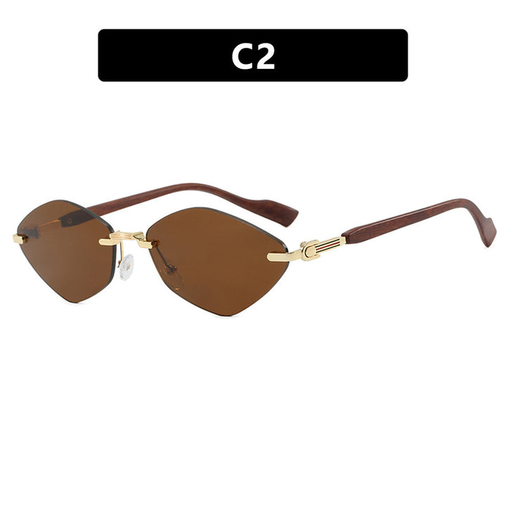 Damen geometrische Sonnenbrille mit luxuriösen Holzarmen und polarisierten Gläsern Karnz