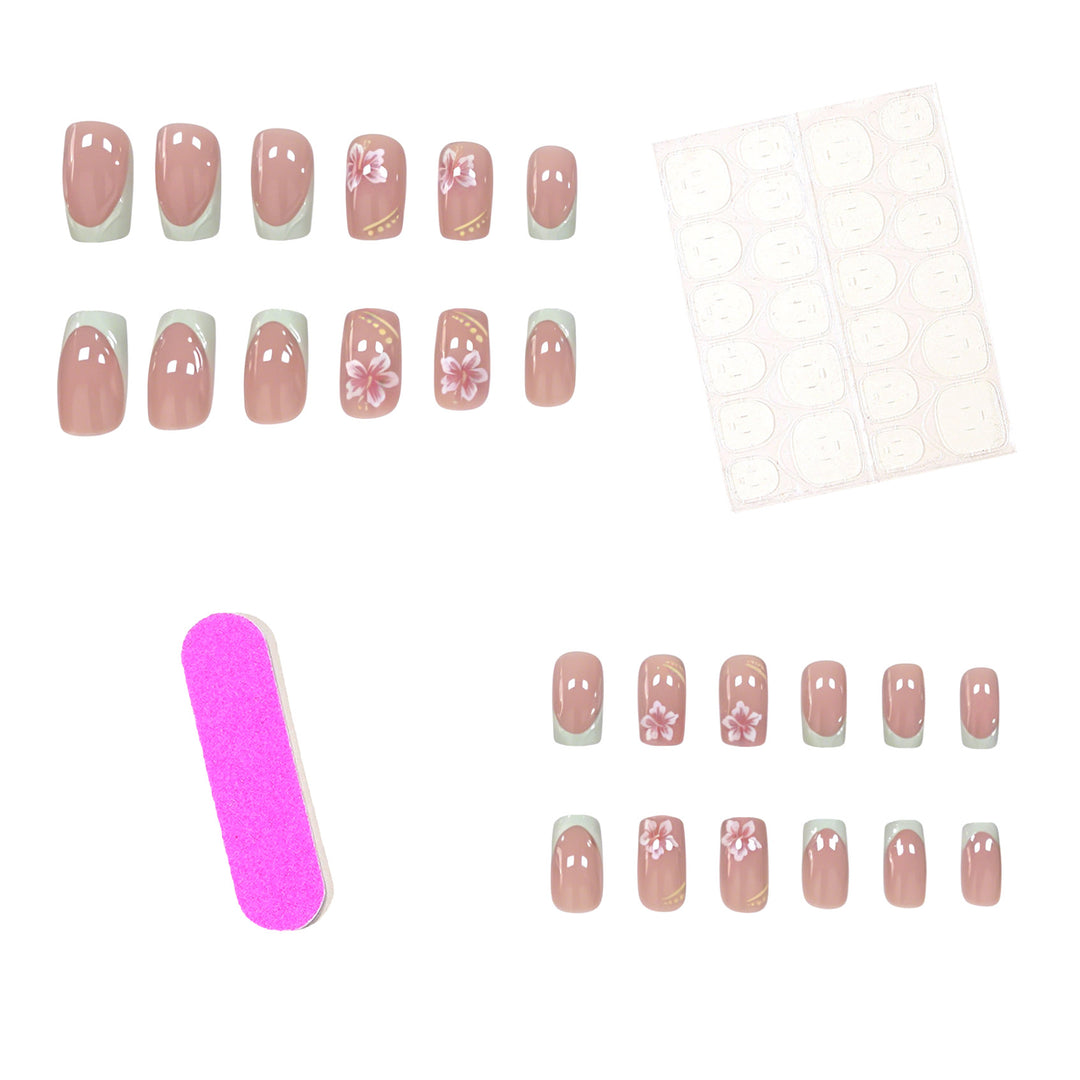 Dekorative florale Press-On-Nagelkunst Karnz