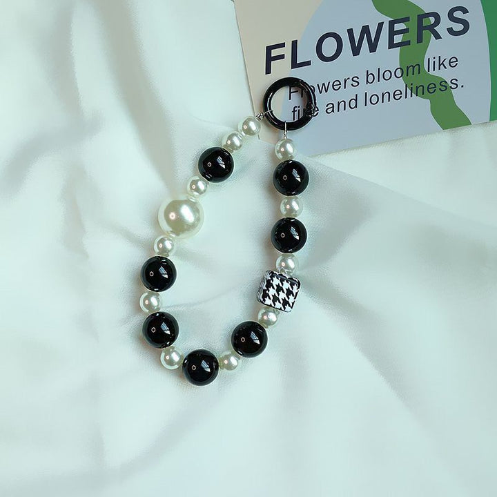 Elegante Perlen- und schwarze Perlen-Charm-Armband Karnz