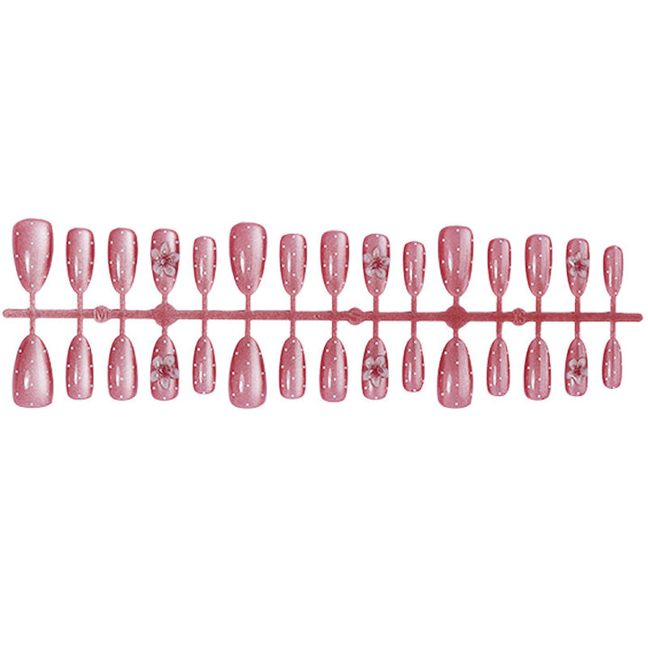 Premium Klebe-Press-On Nail Set mit Blumenmustern Karnz