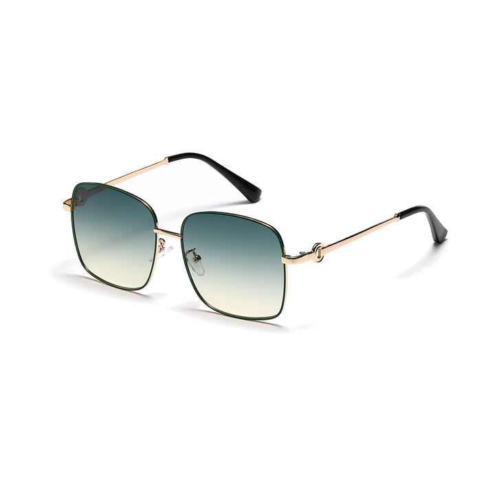 Damen elegante quadratische Sonnenbrille mit hochwertigem Metallrahmen Karnz