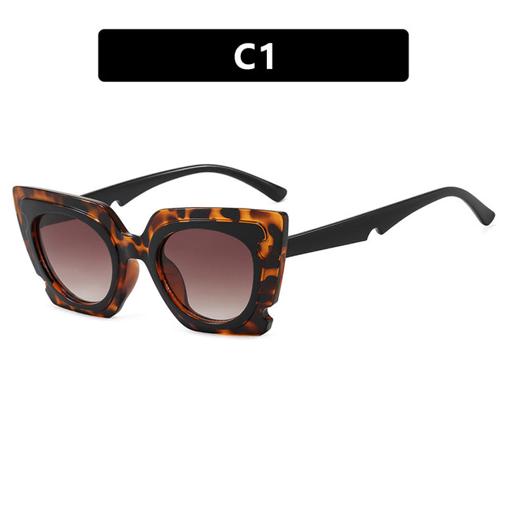 Damen oversized Sonnenbrille mit extravagantem Rahmen und UV-Schutz Karnz