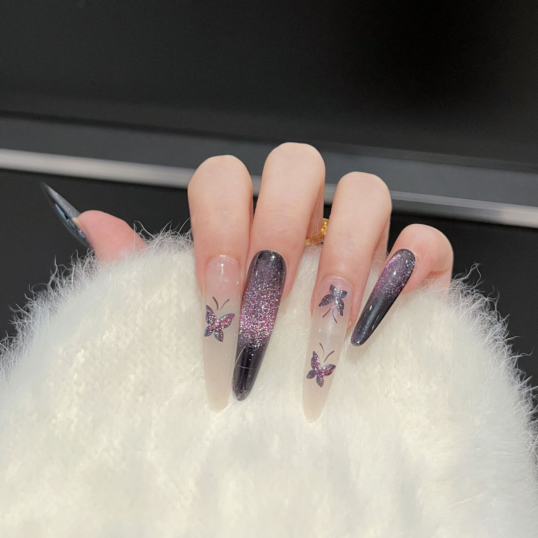 Künstlerisches Schmetterlings-verziertes Press-On Nail Art Set Karnz