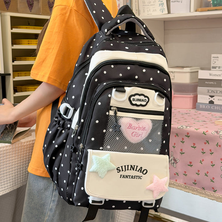 Stylische Pünktchen Schultasche Karnz