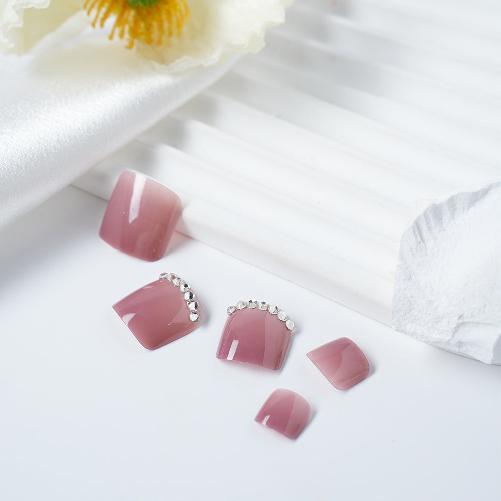 Elegantes Press-On-Nagelkunst-Set mit Strass Karnz