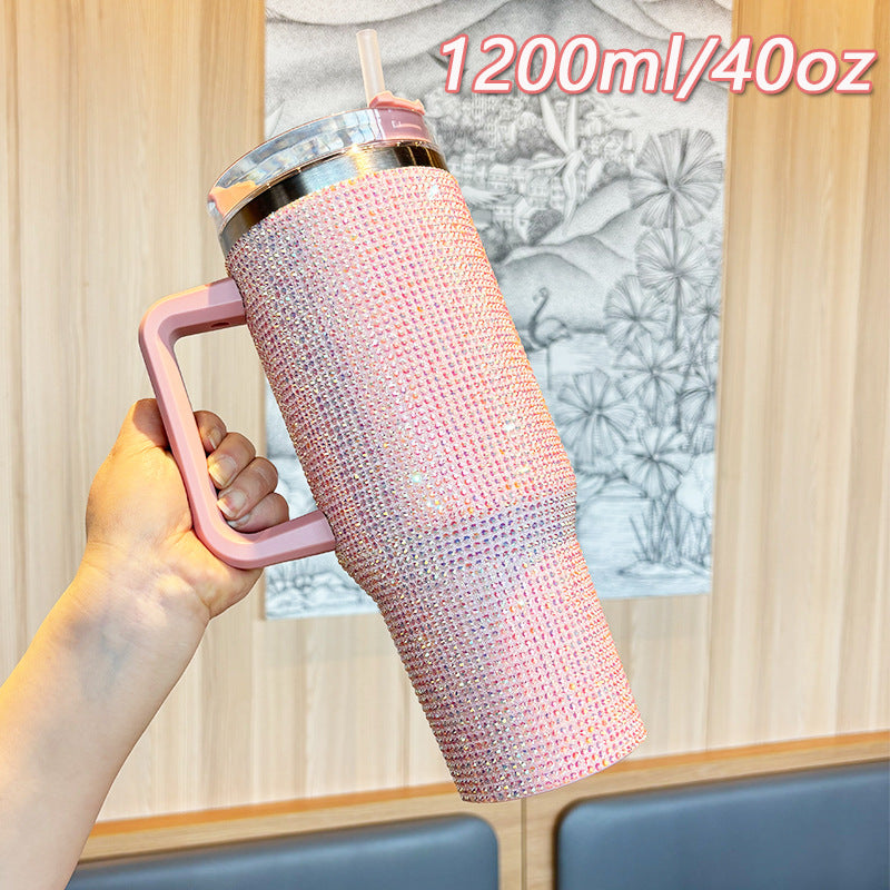 Damen Glitzernde Trinkflasche mit großem Volumen und ergonomischem Griff Karnz