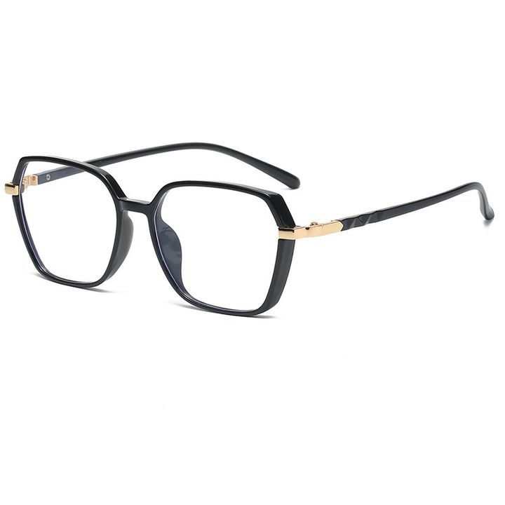 Damen modische quadratische Lesebrille mit goldenen Akzenten Karnz