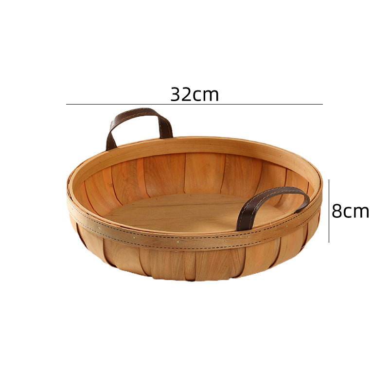 Unisex Handgefertigter Korb mit Ledergriffen Karnz