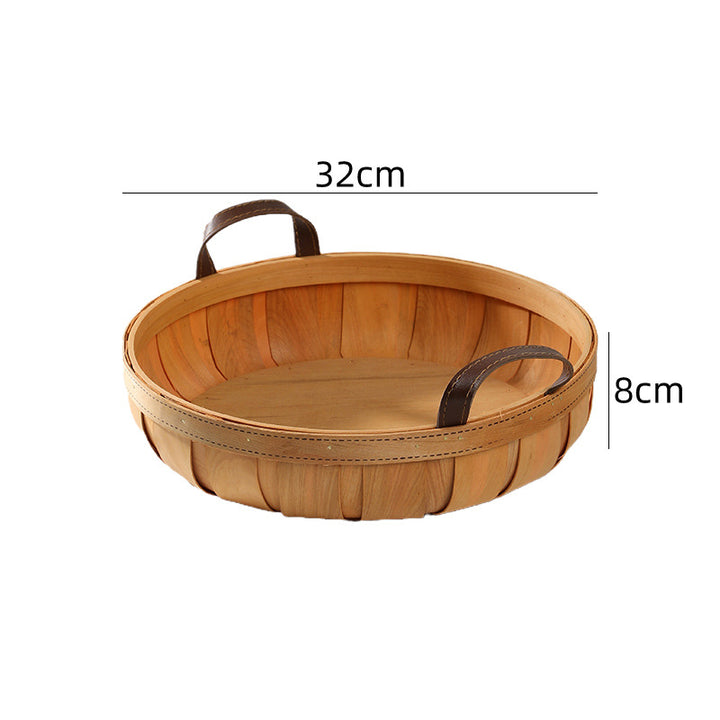 Unisex Handgefertigter Korb mit Ledergriffen Karnz