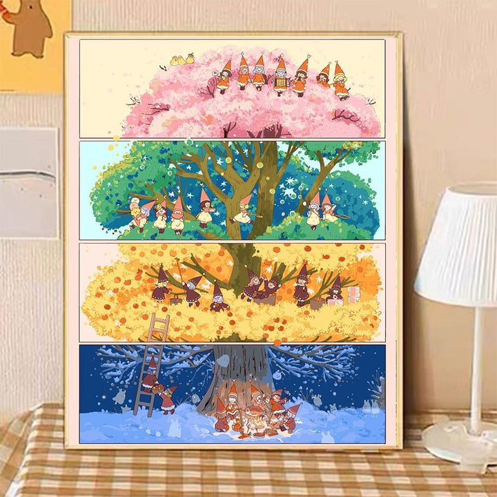 Gemütliche Wohnillustration Leinwandkunst Karnz