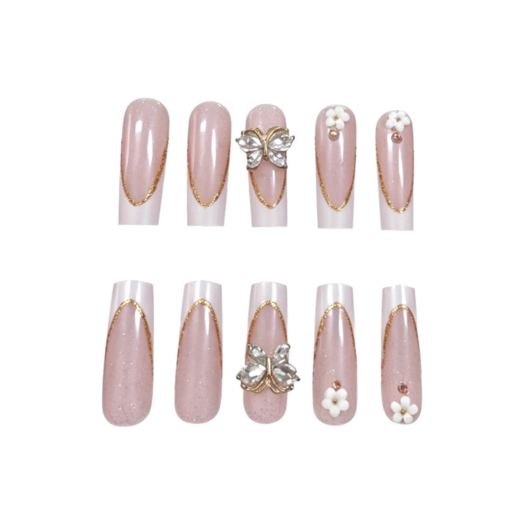 Elegante Blumennagelkunstverlängerungen Karnz