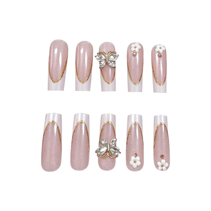 Elegante Blumennagelkunstverlängerungen Karnz