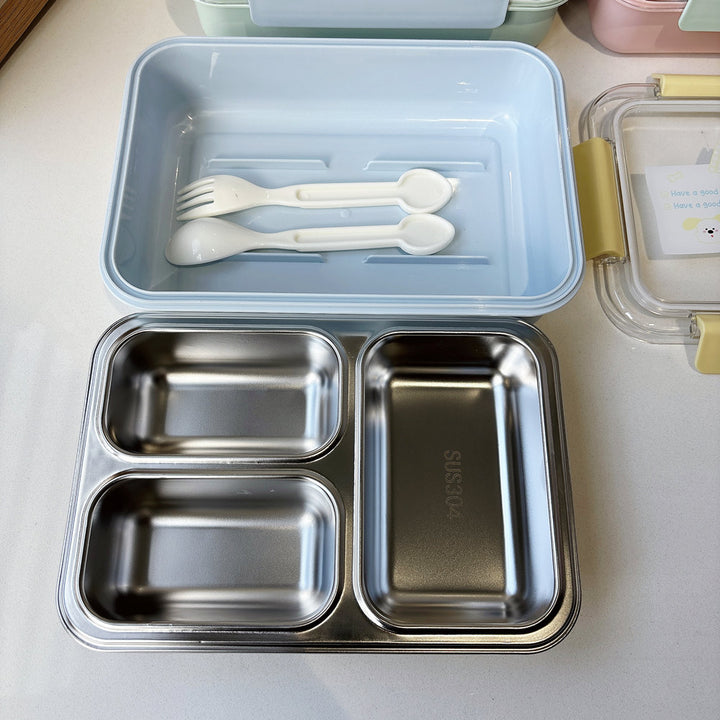 Mehrfach-Compartment Lunchbox mit Besteck