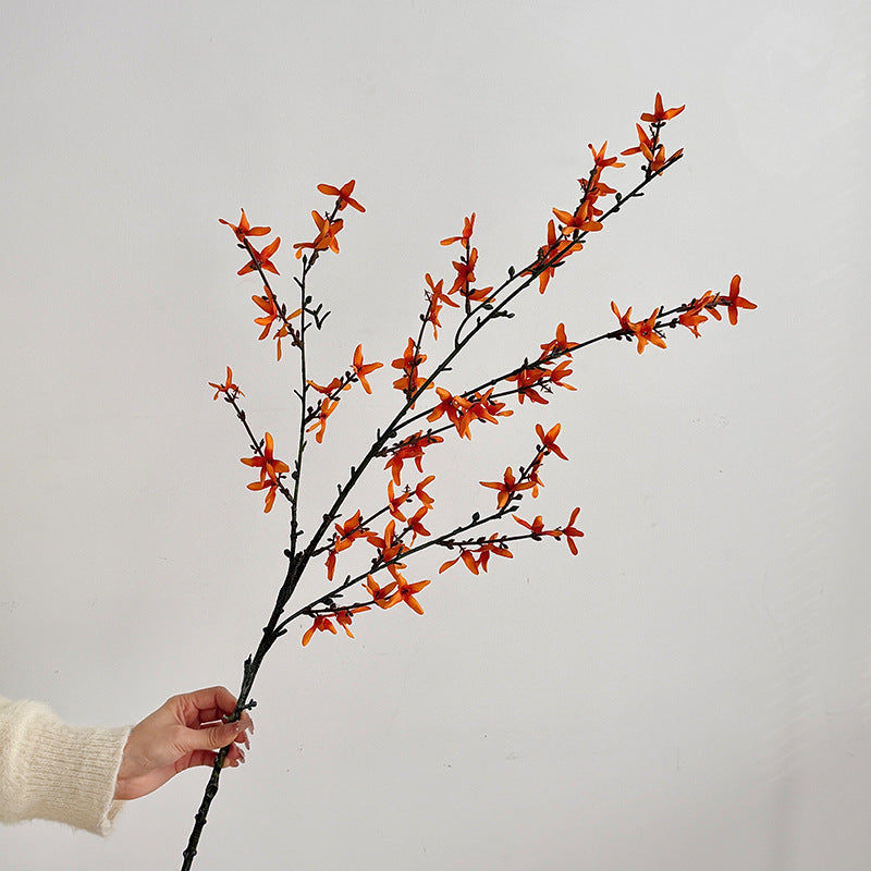 Kunstblütenzweig mit detailreichen Gelben Blüten Karnz