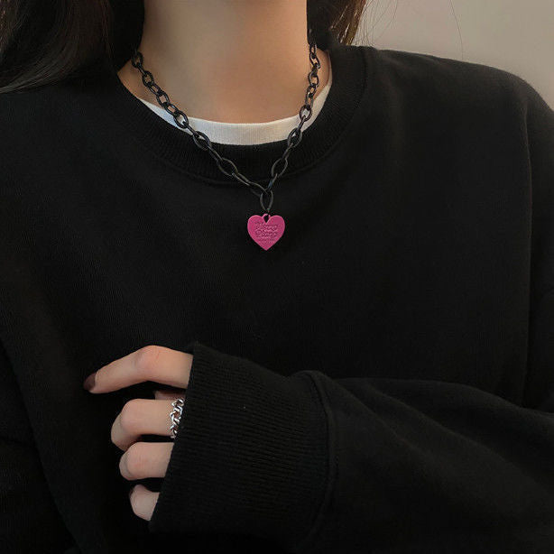 Herz Anhänger Choker Halskette Karnz