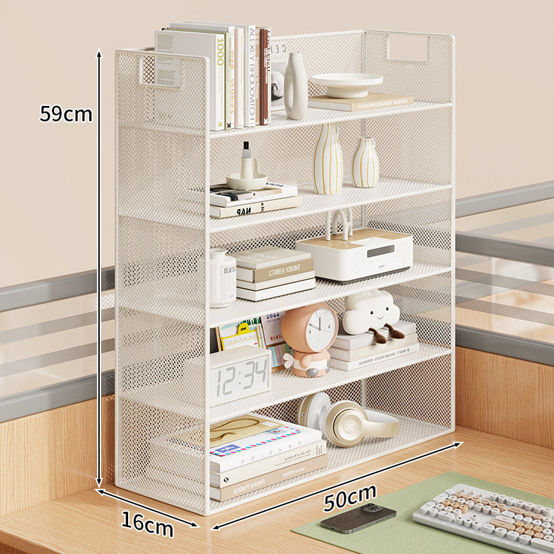Mesh Desktop Open-Shelf Organizer mit integrierten Griffen und Trennwänden