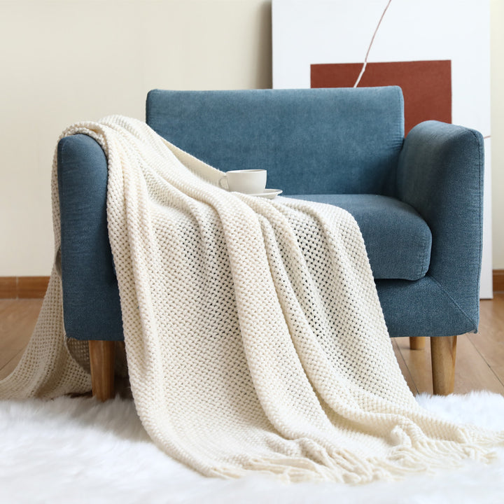 Gewebte Texturierte Strickwurfdecke