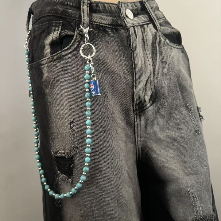 Cropped T-Shirt mit Trendigem Kettenanhänger Karnz