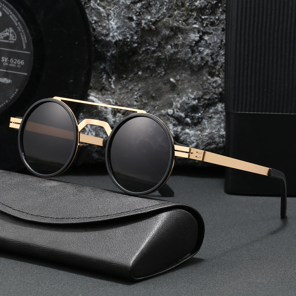 Damen modische runde Sonnenbrille mit minimalistischem Design Karnz