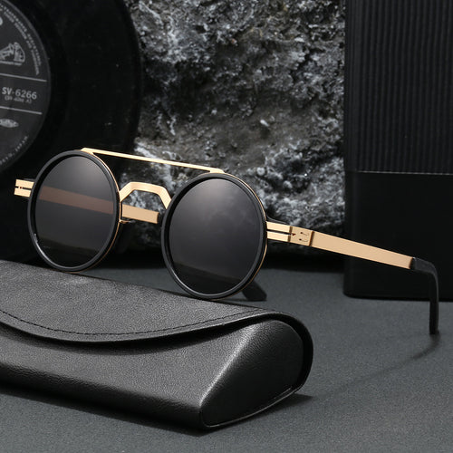 Damen modische runde Sonnenbrille mit minimalistischem Design Karnz