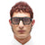 Damen moderne Sonnenbrille mit quadratischem Rahmen und UV-Schutz Karnz