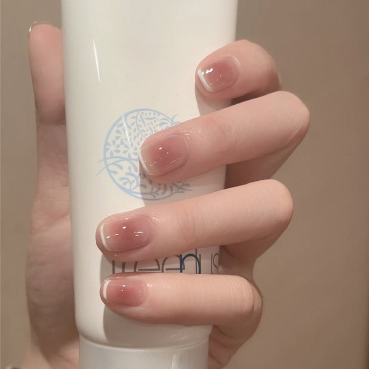 French Tip Glossy Press-On Nails