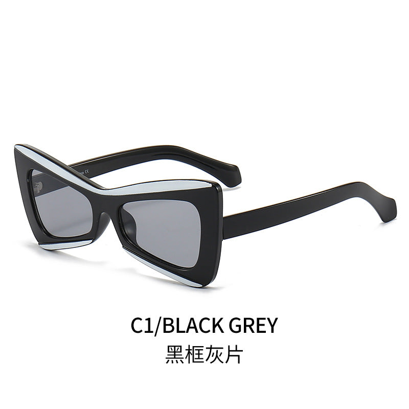 Damen Modische Cat-Eye-Sonnenbrille mit breitem Rahmen Karnz